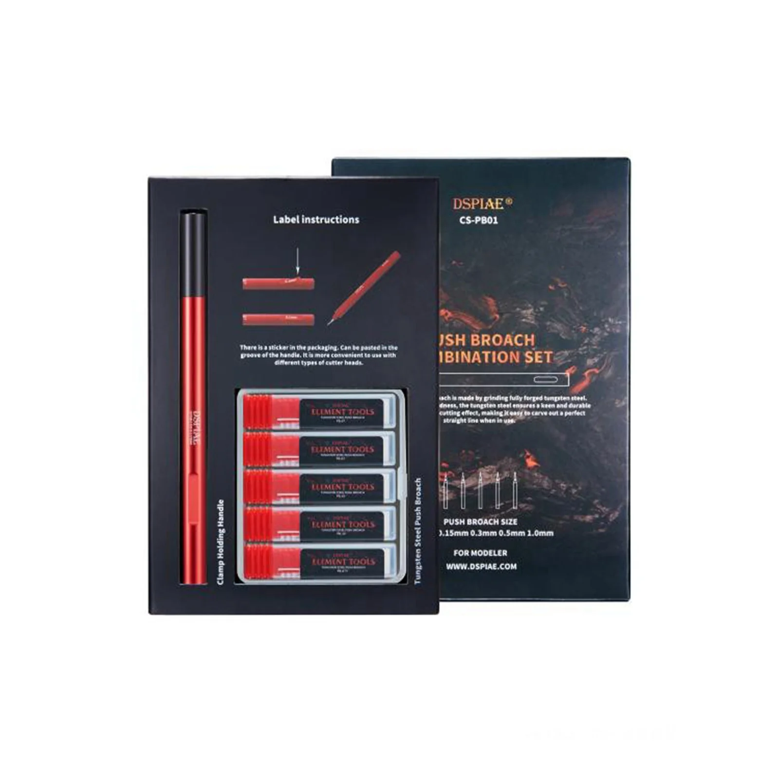 DSPIAE CS-PB01 Push Broach Combination Set Craft Tools ( 0.1 0.15 0.3 0.5 1.0) MM Hand Tools - Image 5